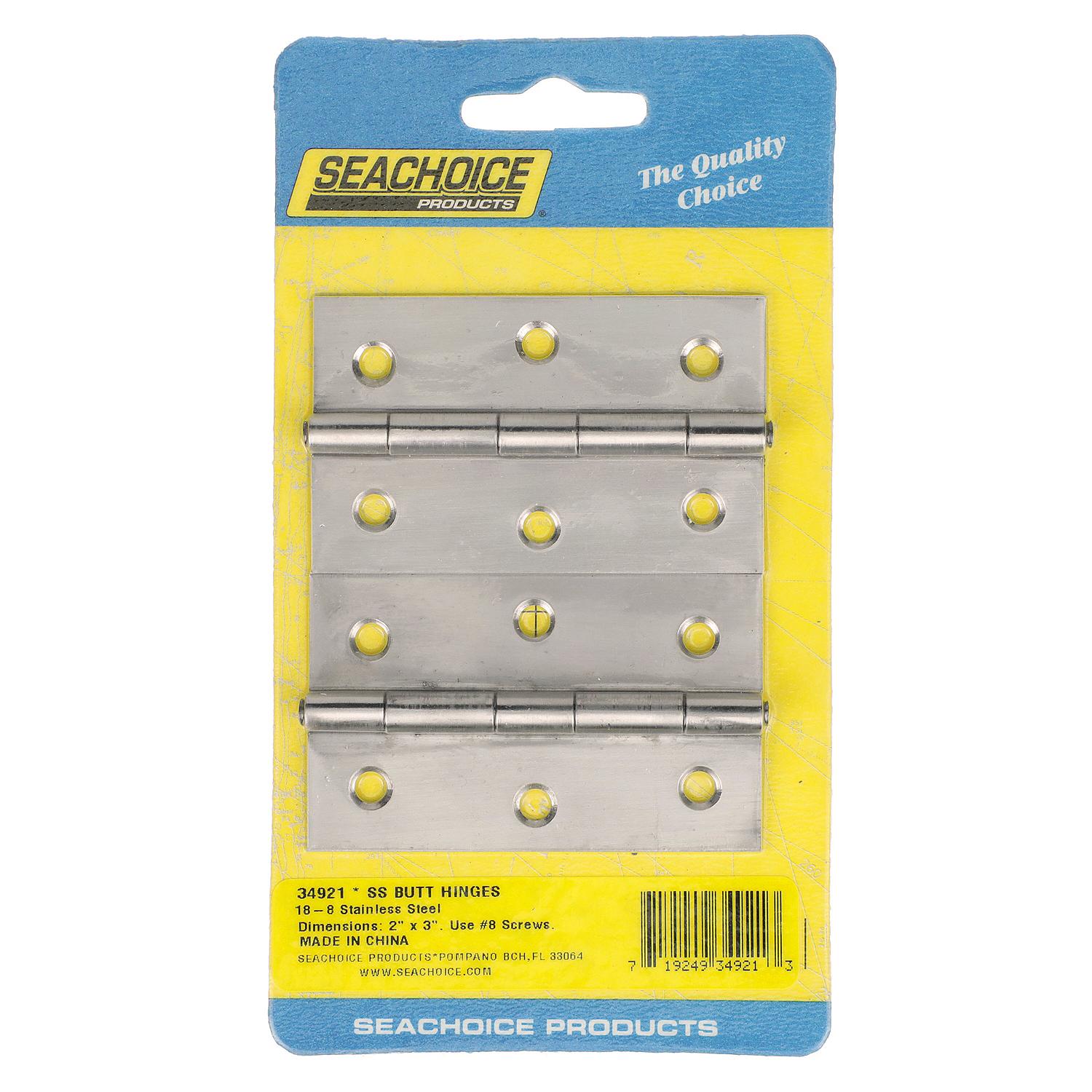 Seachoice (2) Stainless Steel Fast Pin Type Butt Hinges