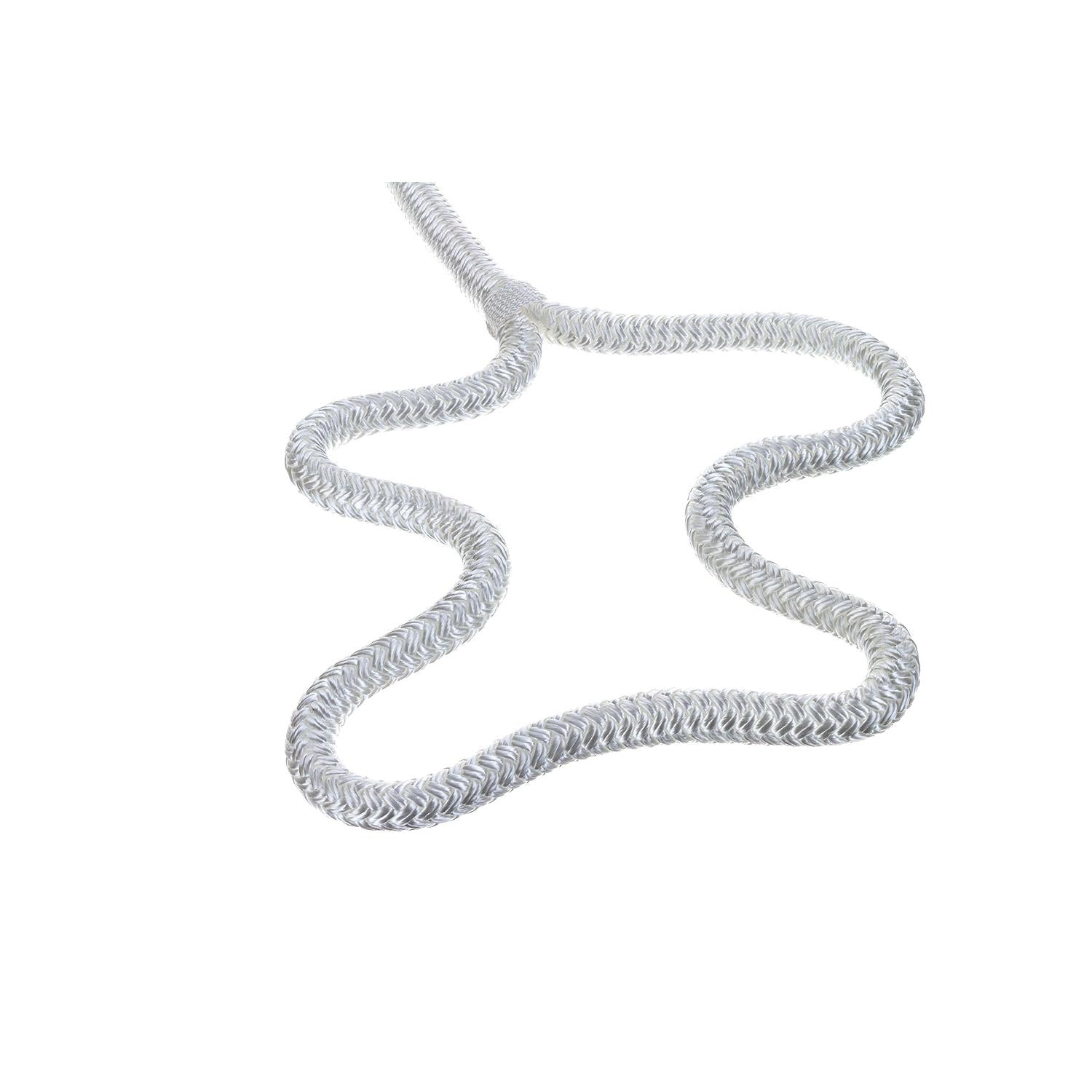 Seachoice Double-Braid Nylon Dock Line w/ Eye Splice, Pre-Shrunk, Heat Stabilized, 1/2 In. X 20 Ft., White