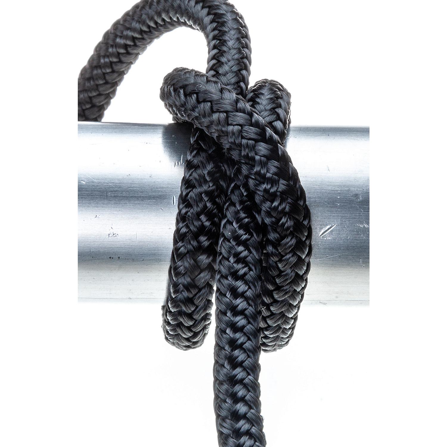 Seachoice Double-Braid Nylon Dock Line w/ Eye Splice, Pre-Shrunk, Heat Stabilized, 3/8 In. X 20 Ft., Black