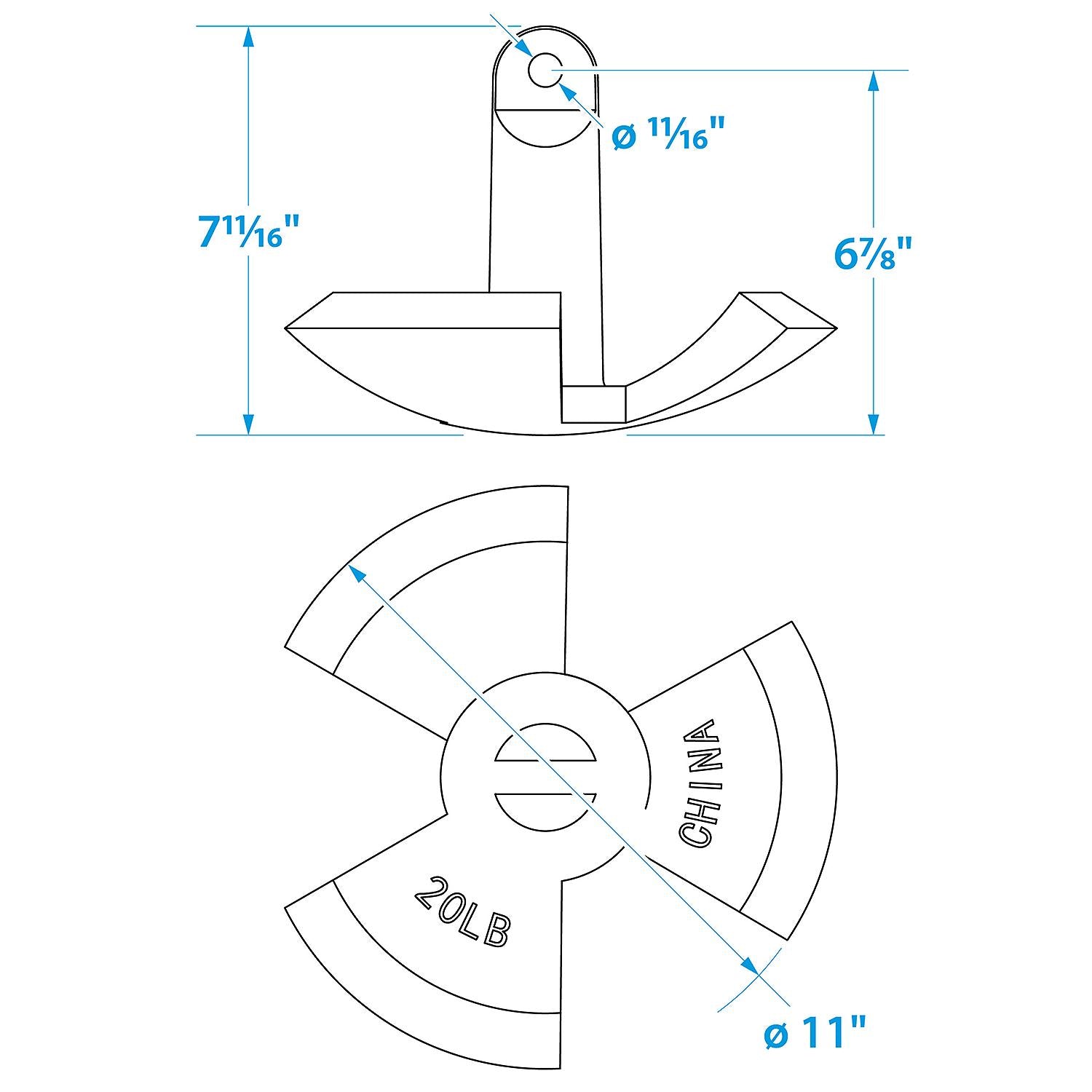 Seachoice 41520 Black Vinyl Coated River Anchor, 20 lbs.