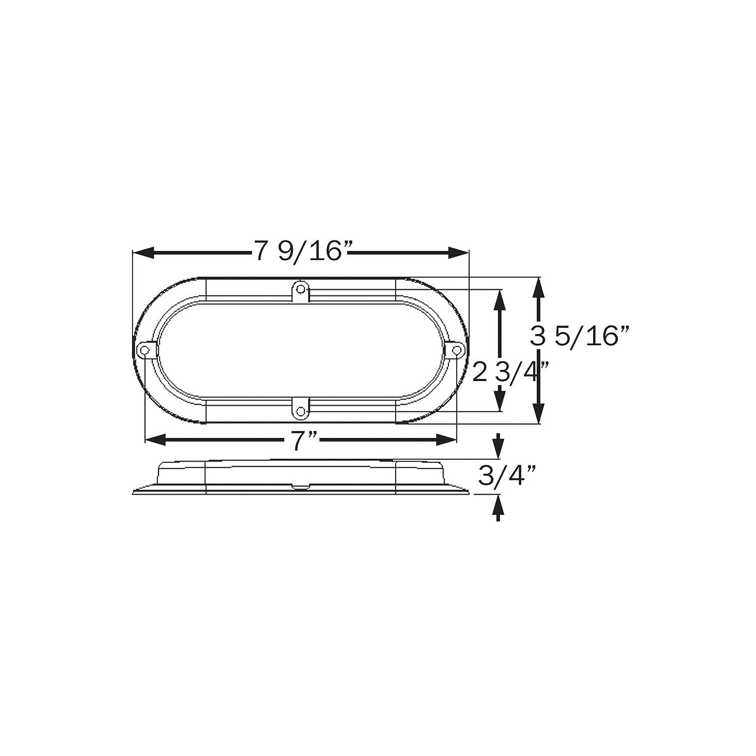 Seachoice STL78RKSCH 52841 LED 6" Oval Sealed Lights For Surface Mount