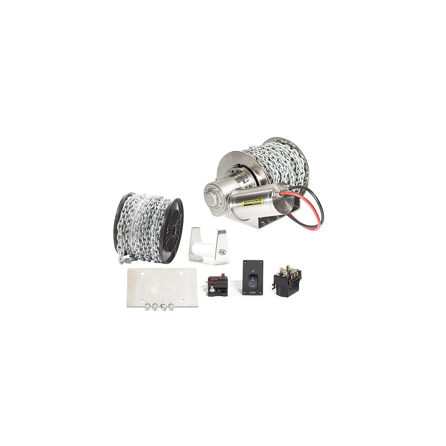 Seachoice 6008 53721 Stainless Steel Drum Winch Kit, Deluxe Series 1000
