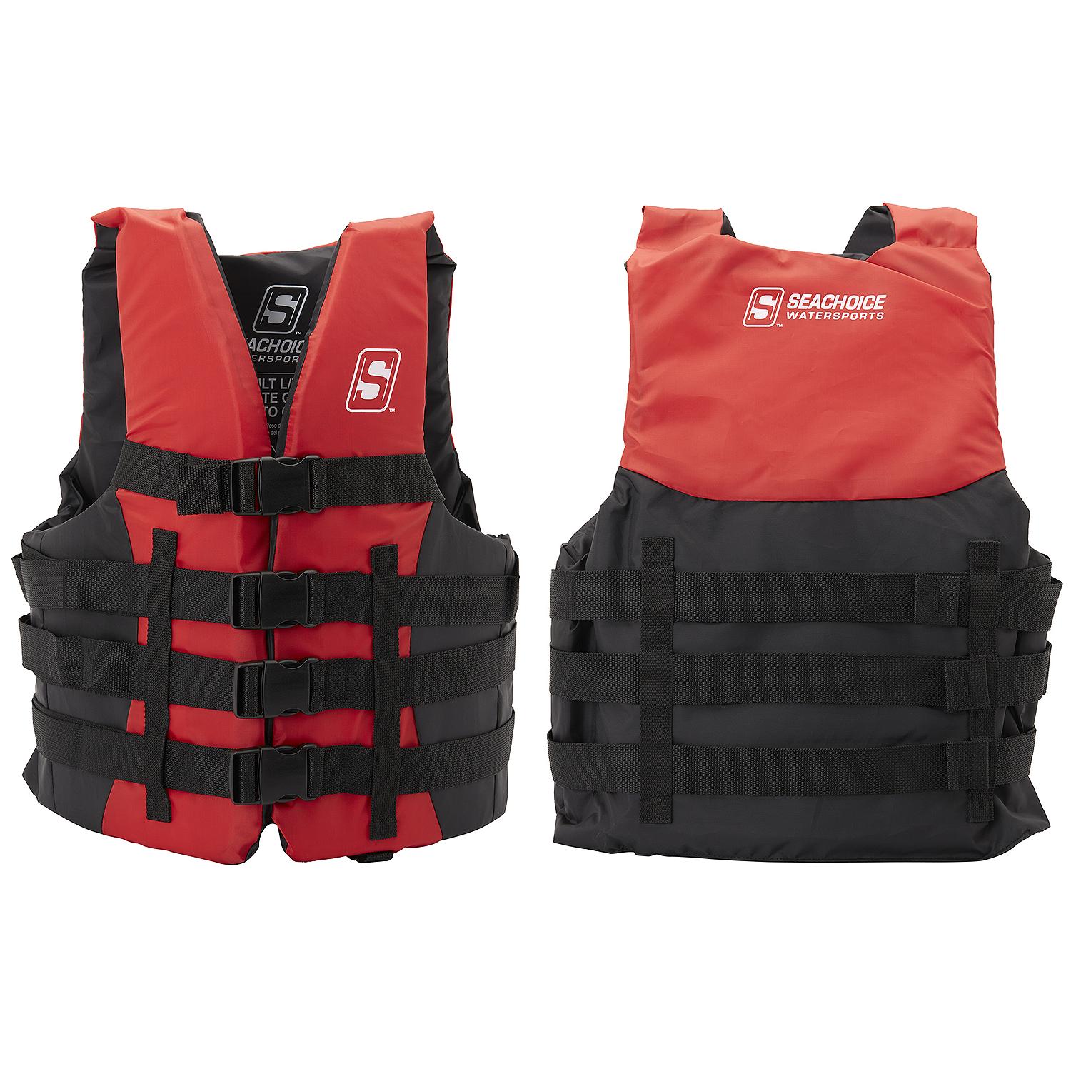 Seachoice 85383 Ski Vest 4 Belt Red, S/M