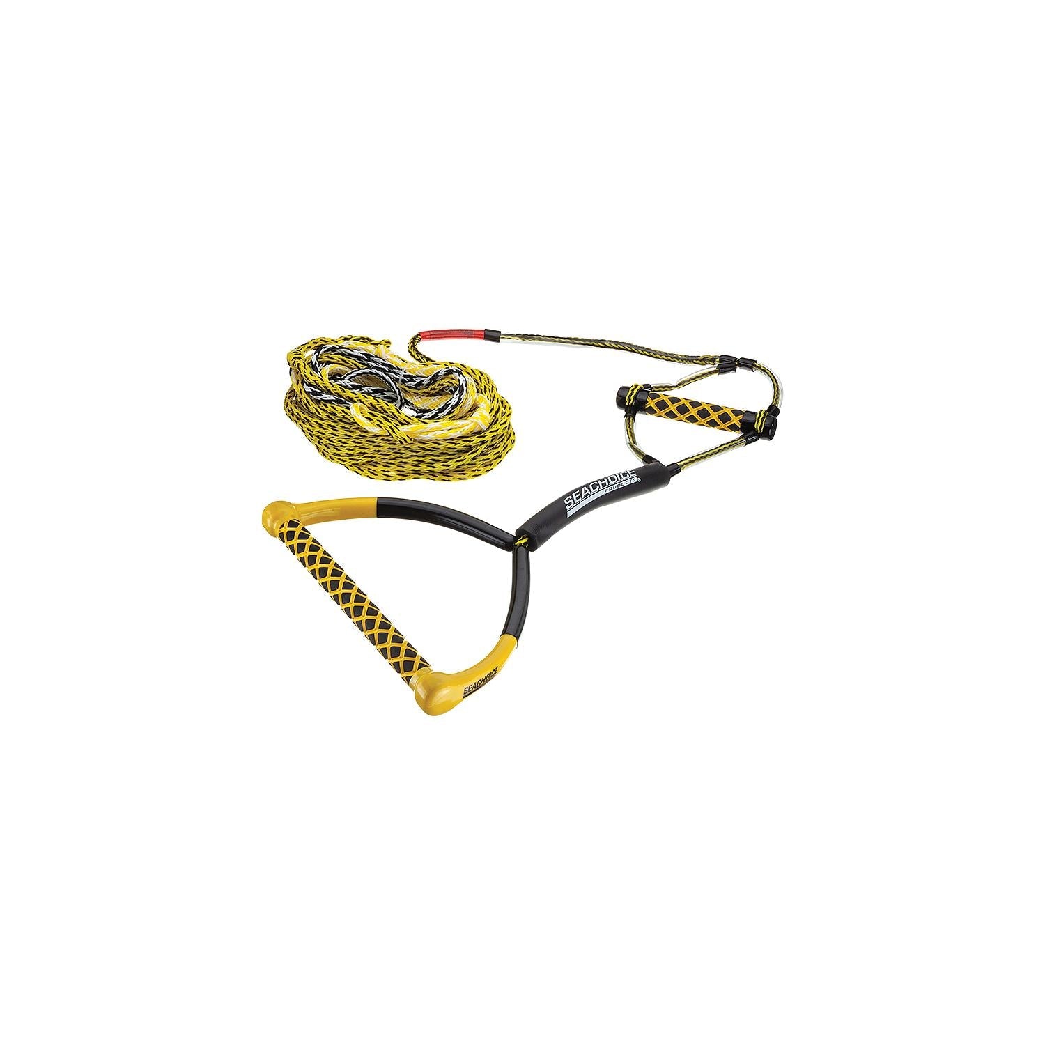 Seachoice 86801 5-Section Wakeboard Rope, 75', 15" Handle w/ Textured EVA Grip & 6" Trick Handle