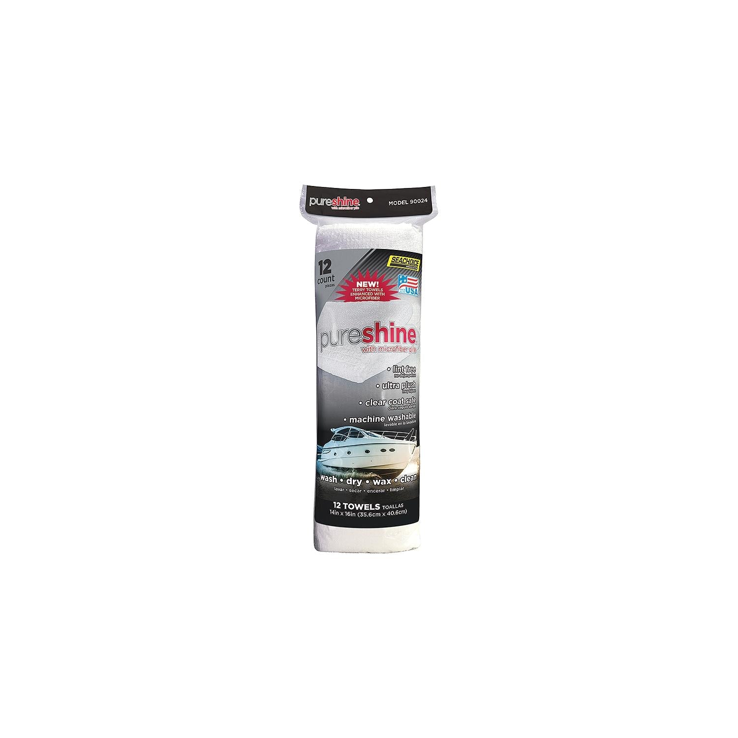 Seachoice PS-90024-12SC Terry Towels Enhanced With Microfiber, 12-ct. Bag