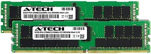 A-Tech 64GB Kit (2x32GB DDR4 2133MHz PC4-17000 ECC RDIMM 2Rx4 Dual Rank 1.2V ECC Registered DIMM 288-Pin Server & Workstation RAM Memory Upgrade Modules (A-Tech Enterprise Series