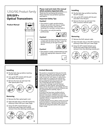 ipolex SFP+ 10GBase LR Singlemode Module, 10G SFP LC 1310nm Fiber Optic Transceiver for Cisco SFP-10G-LR, Ubiquiti UniFi UF-SM-10G, Meraki MA-SFP-10GB-LR, Netgear AXM762, Mikrotik and More, up to 10KM|B01EN33WYK