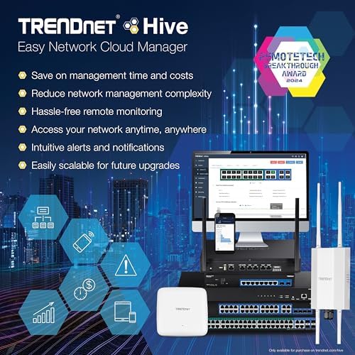 TRENDnet AX1800 Dual Band WiFi 6 PoE+ Access Point, TEW-921DAP, 1201Mbps (5GHz + 567Mbps (2.4Ghz, NDAA & TAA Compliant, MU-MIMO, Client Bridge, Supports up to WPA3 Encryption, White