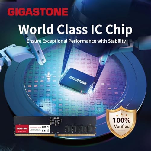 【DDR5 RAM】 GIGASTONE 32GB Kit (2x16GB) DDR5 4800MHz PC5-38400 CL 40-40-40-77 1.1V UDIMM 288 Pin Unbuffered Non ECC PC Desktop Memory Module Upgrade|B0CB38GYPZ