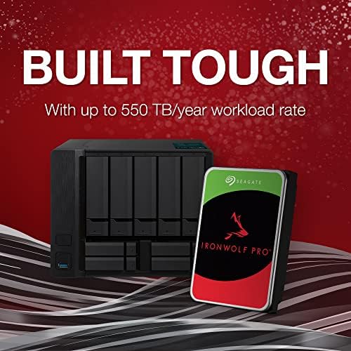 Seagate IronWolf Pro, 12 TB, Enterprise NAS Internal HDD –CMR 3.5 Inch, SATA 6 Gb/s, 7,200 RPM, 256 MB Cache for RAID Network Attached Storage (ST12000NT001