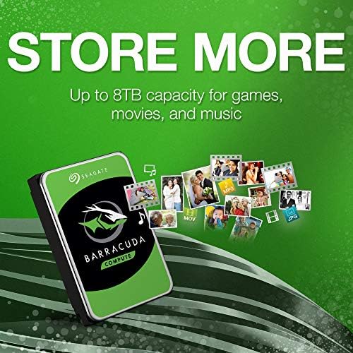 Seagate BarraCuda 8 TB Internal Hard Drive HDD – 3.5 Inch SATA 6 Gb/s, 5,400 RPM, 256 MB Cache for Computer Desktop PC (ST8000DMZ04/004