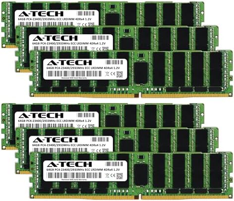 A-Tech 64GB Kit (2x32GB DDR4 2400MHz PC4-19200 ECC LRDIMM 4Rx4 Quad Rank 1.2V Load Reduced DIMM 288-Pin Server RAM Memory Upgrade Modules (A-Tech Enterprise Series