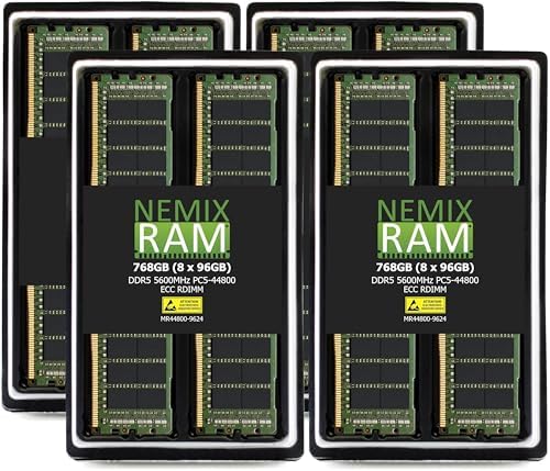 RAM 192GB (2X96GB DDR5 5600MHZ PC5-44800 CL46 2Rx4 1.1V 288-PIN ECC RDIMM Registered Server Memory KIT Compatible with Dell PowerEdge T560 Tower Server