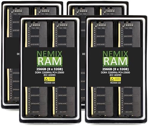 NEMIX RAM 64GB (2X32GB DDR4 3200MHZ PC4-25600 2Rx8 1.2V CL22 288-PIN ECC Unbuffered UDIMM KIT
