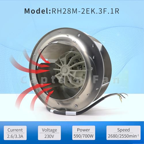 RH28M-2EK.3F.1R Ziehl-abegg Fan 50/60Hz 540W 230VAC Centrifugal Fan Inverter|B09M67LZH9
