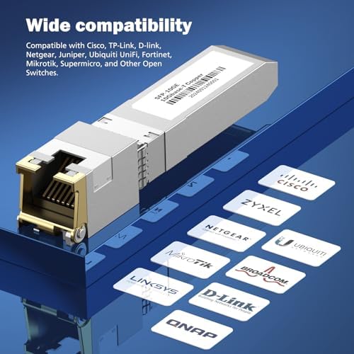 [4 Pack] 10Gb SFP+ to RJ-45 Module Transceiver 98Ft (30m), SFP+ Copper Ethernet for CAT6a /7 Transceivers Compatible with 5Gb/ 2.5Gb/ 1Gb, NOT Compatible with Brand Dell, Aruba, HP, H3C|B0F8HM46HY