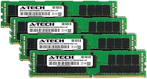 A-Tech 64GB Kit (2x32GB DDR4 3200MHz PC4-25600 ECC RDIMM 2Rx4 Dual Rank 1.2V ECC Registered DIMM 288-Pin Server & Workstation RAM Memory Upgrade Modules (A-Tech Enterprise Series