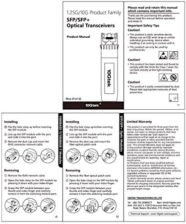 10Gtek 10GBase-SR SFP+ Transceiver, 10G 850nm MMF, up to 300 Meters, Compatible with HPE ProCurve J9150A HPE Aruba J9150D J9150DCM JL748A, Pack of 2|B08BP5KDG7