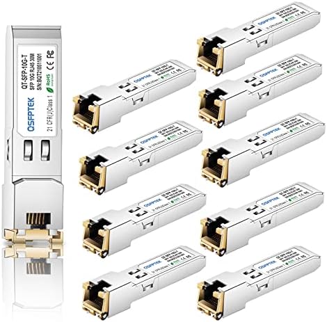 QSFPTEK 4Packs 10GBASE-LR Transceiver, 10G SFP+ Patch Module, 1310nm, 10km, DDM LC, 10Gbe Ethernet Mini-GBIC for Cisco SFP-10G-LR, Ubiquiti UF-SM-10G, Mikrotik, Netgear, Qnap NAS, D-Link|B08P4MFPD5