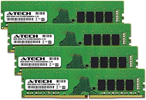A-Tech 64GB (2x32GB) DDR4 2666 MHz UDIMM PC4-21300 (PC4-2666V) CL19 DIMM 2Rx8 Non-ECC Desktop RAM Memory Modules|B08X677MNF