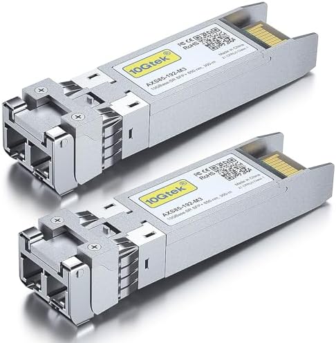 10Gtek 10GBase-SR SFP+ Transceiver, 10G 850nm MMF, up to 300 Meters, Compatible with HPE ProCurve J9150A HPE Aruba J9150D J9150DCM JL748A, Pack of 2|B08BP5KDG7