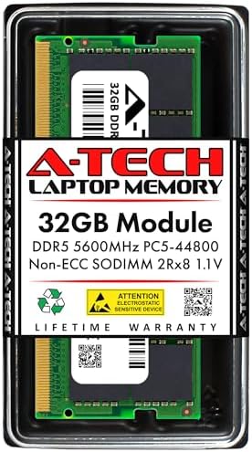 32GB DDR5 4800MHz PC5-38400 CL40 SODIMM 2Rx8 Dual Rank 1.1V Non-ECC Unbuffered SO-DIMM 262-Pin Laptop Computer RAM Memory Upgrade Module