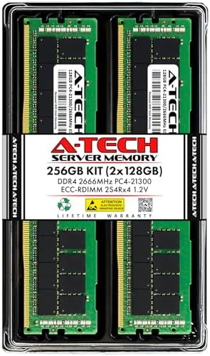A-Tech 64GB Kit (2x32GB DDR4 2666MHz PC4-21300 ECC RDIMM 2Rx4 Dual Rank 1.2V ECC Registered DIMM 288-Pin Server & Workstation RAM Memory Upgrade Modules (A-Tech Enterprise Series
