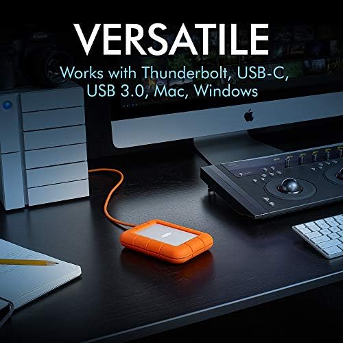 LaCie Rugged Thunderbolt USB-C 4TB External Hard Drive Portable HDD – USB 3.0 compatible, Drop Shock Dust Water Resistant, Mac and PC Computer Desktop Workstation Laptop, 1 Mo Adobe CC (STFS4000800)|B0718XFV2M