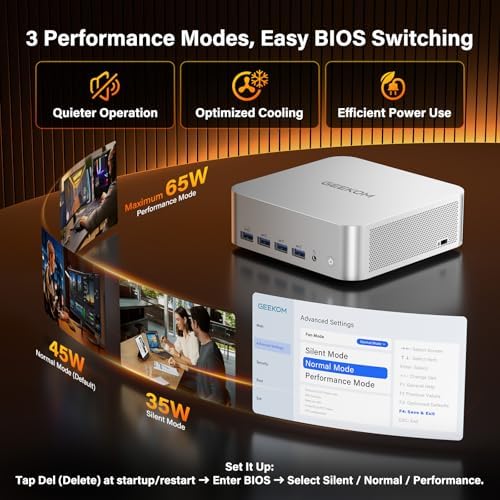 GEEKOM A9 Max AI Mini PC, with AMD Ryzen AI 9 HX 370 (80 Tops), Copilot+ PC, Radeon 890M, 32GB DDR5 (Not LPDDR), 2TB SSD, Win 11 Pro, WiFi 7, BT 5.4, USB4, HDMI 2.1, Dual 2.5GbE, 8K, 3-Year Warranty|B0FJ213R6G