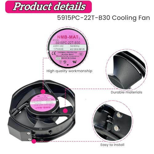 for 5915PC-22T-B30 220V Cooling Fan, 40W/38W 50/60Hz 172X150X38mm Inverter Cooling Fan Enclosure Power Fan 5915PC-22T-B30|B0DK964SCK