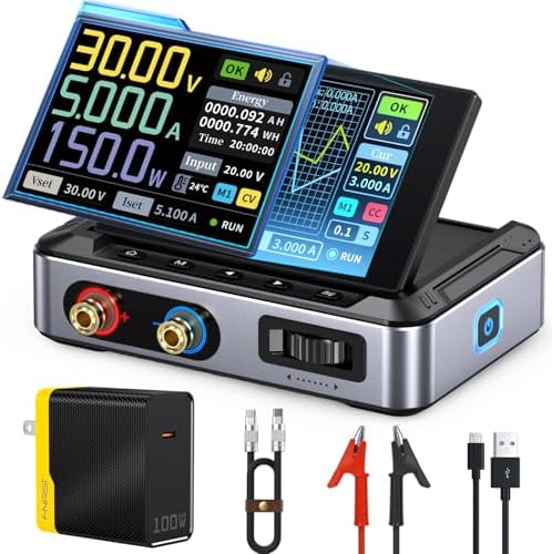 FNIRSI DPS-150 DC Power Supply Variable, 30V 5A Adjustable DC CNC Power Supply with 4-Digit IPS Display, <20mV Power Ripple, PD/QC/DC Input, PC Programmable Switching Power Supply (NO Power Adapter)|B0DFPNLG76