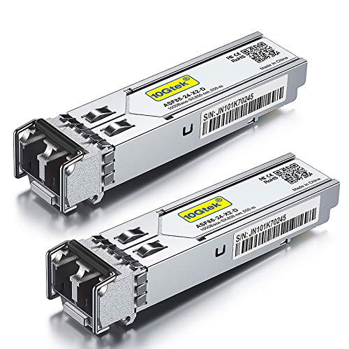 10Gtek 1.25G SFP 1000Base-SX Multimode LC Fiber Transceiver, 850nm MMF, 550m, for Cisco GLC-SX-MMD/SFP-GE-S, Meraki MA-SFP-1GB-SX, Fortinet, Ubiquiti UniFi UF-MM-1G, Mikrotik, TP-Link, Pack of 2|B08BP3JDBV