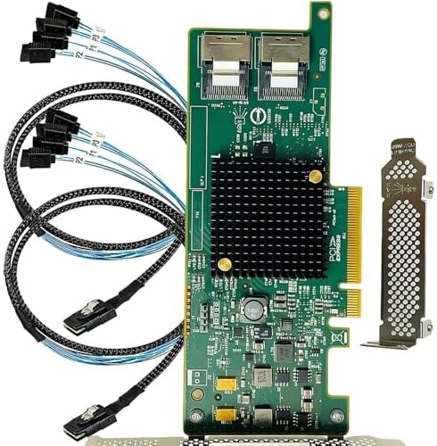 SAS HBA Card Compatible with LSI 9207-8i IT Mode PCIe SATA Expansion Card, SAS Expander Support, 8-Port 6Gbps PCIe 3.0 x8, HBA Controller with 2 SFF-8087 to 4× SATA Cables,ZFS TrueNAS unRAID NAS|B0G42NTPMC
