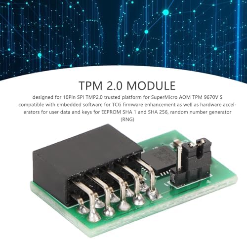 GOWENIC TPM 2.0 Module, 10 Pin SPI TPM 2.0 Module for for SuperMicro AOM TPM 9670V S, High Safety 9670 Chipset, SPI Interface, Stable Performance|B0CM6SQN2C
