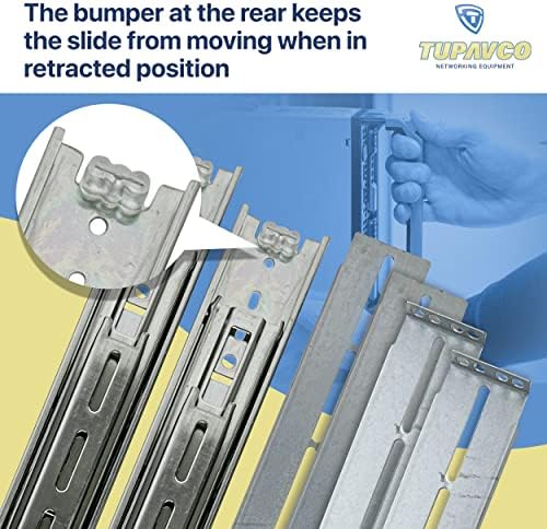 Rackmount Sliding Rails - Kit for 2U-8U Chassis (Adjustable 26" to 40" Depth) 2 or 4 Post Mount Sliders for Server Case (Compatible with Any Standard Rack, Cabinet, Computer Enclosure) Tupavco TP1822|B0B8QW9K1Y