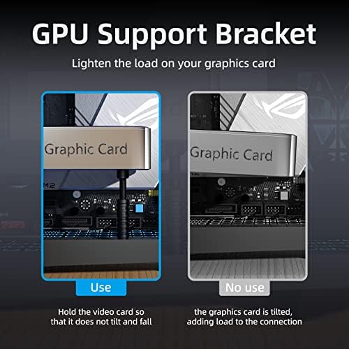 GPU Support Bracket, 2.75-4.52Inch GPU Sag Bracket with Non-Slip Sheet, GPU Holder for Prevent Graphics Card Sag (Black)|B0B2WCTGFV