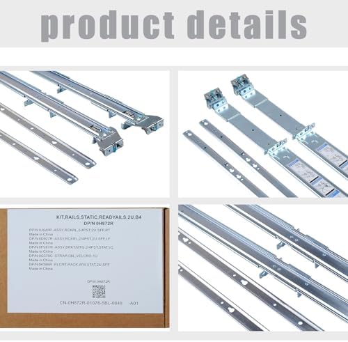 2U Static Rails Kit H872R 0H872R Compatible with Dell PowerEdge R510 R515 R520 R720 R720XD R820 R730 R730xd R830 R540 R540XD R740 R740XD R7415 R7425 PowerVault DL22000|B0DJSCYT2C