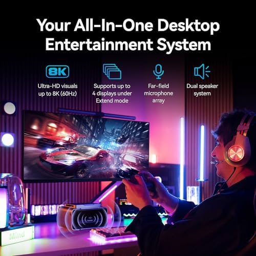 Khadas Mind Graphics Card RTX 4060 Ti Desktop GPU, 16GB GDDR6, External GPU Dock with Speakers for Laptop, Up to PCIe 4.0 x8,128 GT/s, HDMI 2.1a×2, USB4×1, Supports 4K & 8K Display via Thunderbolt 4/3