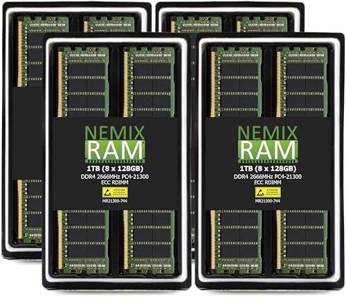 NEMIX RAM 128GB (4X32GB DDR4 2666MHZ PC4-21300 2Rx4 1.2V CL19 288-PIN ECC RDIMM Registered Server Memory KIT Compatible with Dell EMC PowerEdge XR2 Server