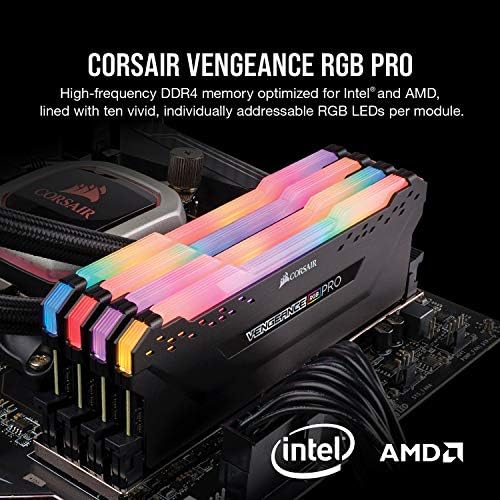 CORSAIR Vengeance RGB PRO DDR4 RAM 32GB (2x16GB) 3200MHz CL16-20-20-38 1.35V Intel AMD Desktop Computer Memory - Black (CMW16GX4M2C3200C16)|B081XWLQKS