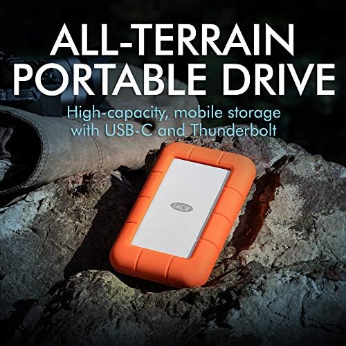 LaCie Rugged Thunderbolt USB-C 4TB External Hard Drive Portable HDD – USB 3.0 compatible, Drop Shock Dust Water Resistant, Mac and PC Computer Desktop Workstation Laptop, 1 Mo Adobe CC (STFS4000800)|B0718XFV2M