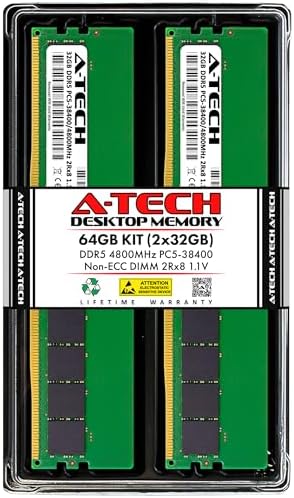A-Tech 16GB DDR5 4800MHz PC5-38400 CL40 UDIMM 1.1V Non-ECC Unbuffered DIMM 288-Pin Desktop PC/Computer RAM Memory Upgrade Module