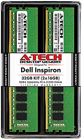 A-Tech 16GB RAM for Dell Inspiron 3470, 3471, 3670, 3671, 5680 | DDR4 2666MHz DIMM PC4-21300 288-Pin Non-ECC UDIMM Desktop Memory Upgrade Module