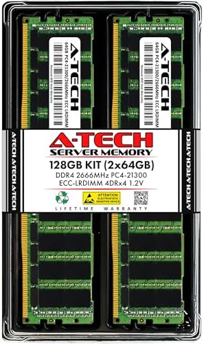 A-Tech 64GB Kit (2x32GB DDR4 2400MHz PC4-19200 ECC LRDIMM 4Rx4 Quad Rank 1.2V Load Reduced DIMM 288-Pin Server RAM Memory Upgrade Modules (A-Tech Enterprise Series