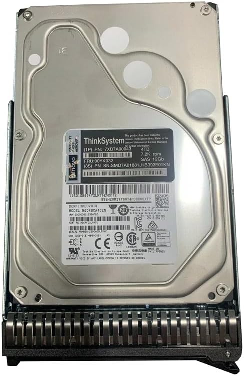 Compatible for 7XB7A00043 00YK032 ThinkSystem 3.5" 4TB 7.2K SAS 12Gb Hot Swap 512n HDD