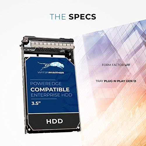 Water Panther 12TB 7.2K RPM SAS 12Gb/s 3.5" LFF HDD for Dell PowerEdge Servers | Enterprise Hard Disk Drive in 13G Tray | Compatible with Rack Servers R710 R720 R730 R420 R430