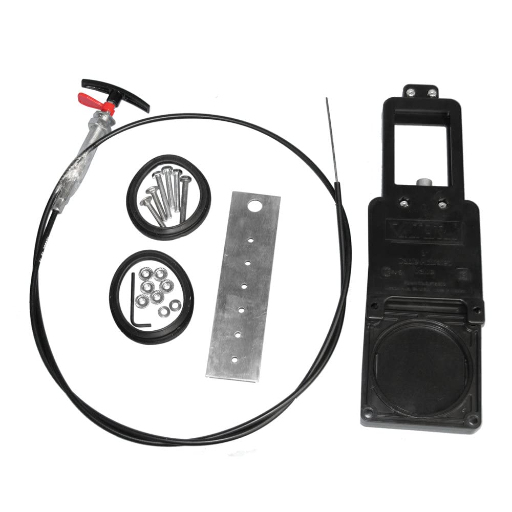 Valterra TC372 72" SS Cable Actuated Waste Valve Kit, Flexible Stainless Cable, 3" Waste Valve
