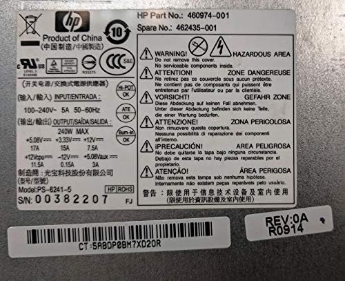 HP 460974-001 Power Supply, Spare# 462435-001 (Renewed)|B07QFBWCSF