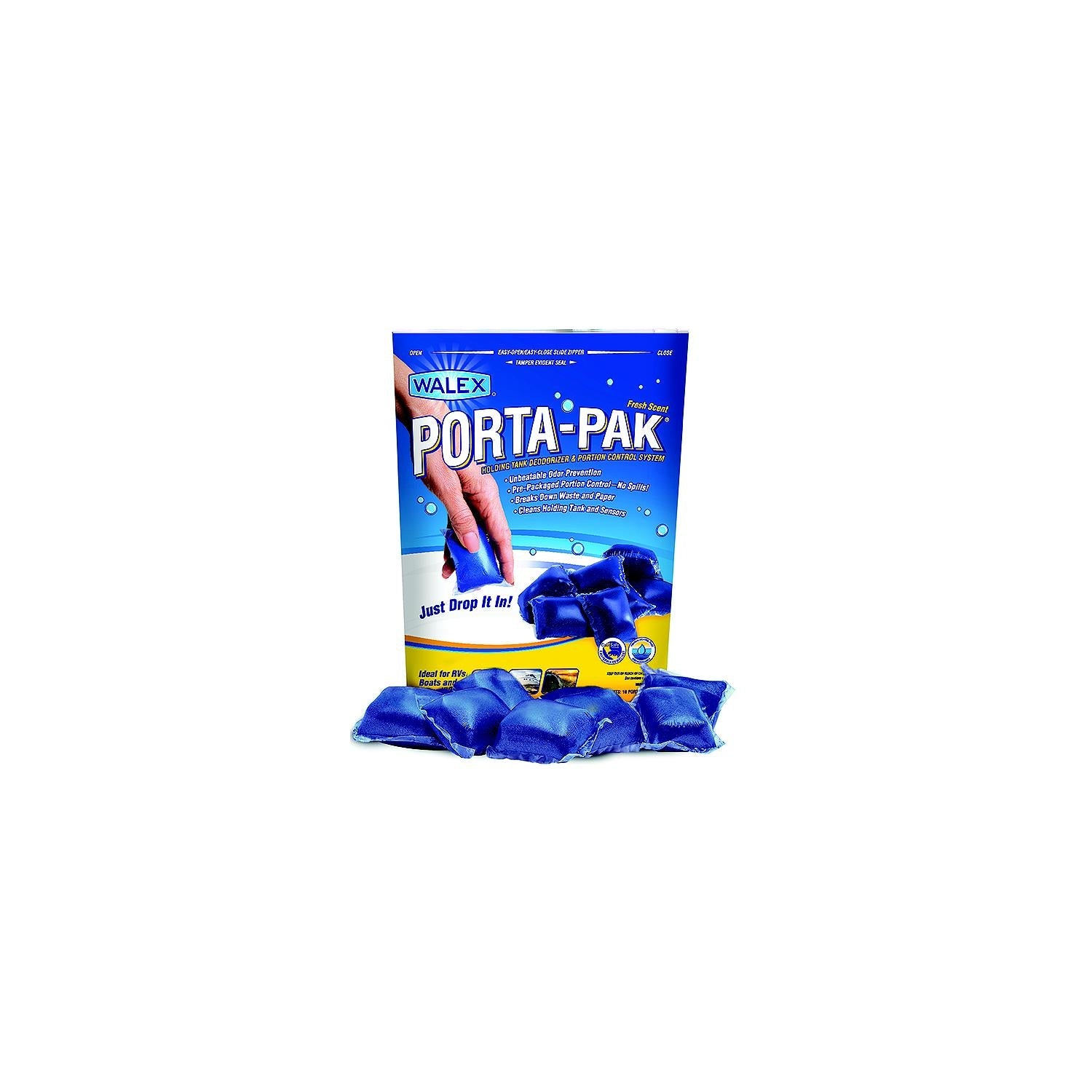 Walex Products PPRV10 Walex Porta-Pak Fresh Scent Holding Tank Deodorizer, 10/Pk
