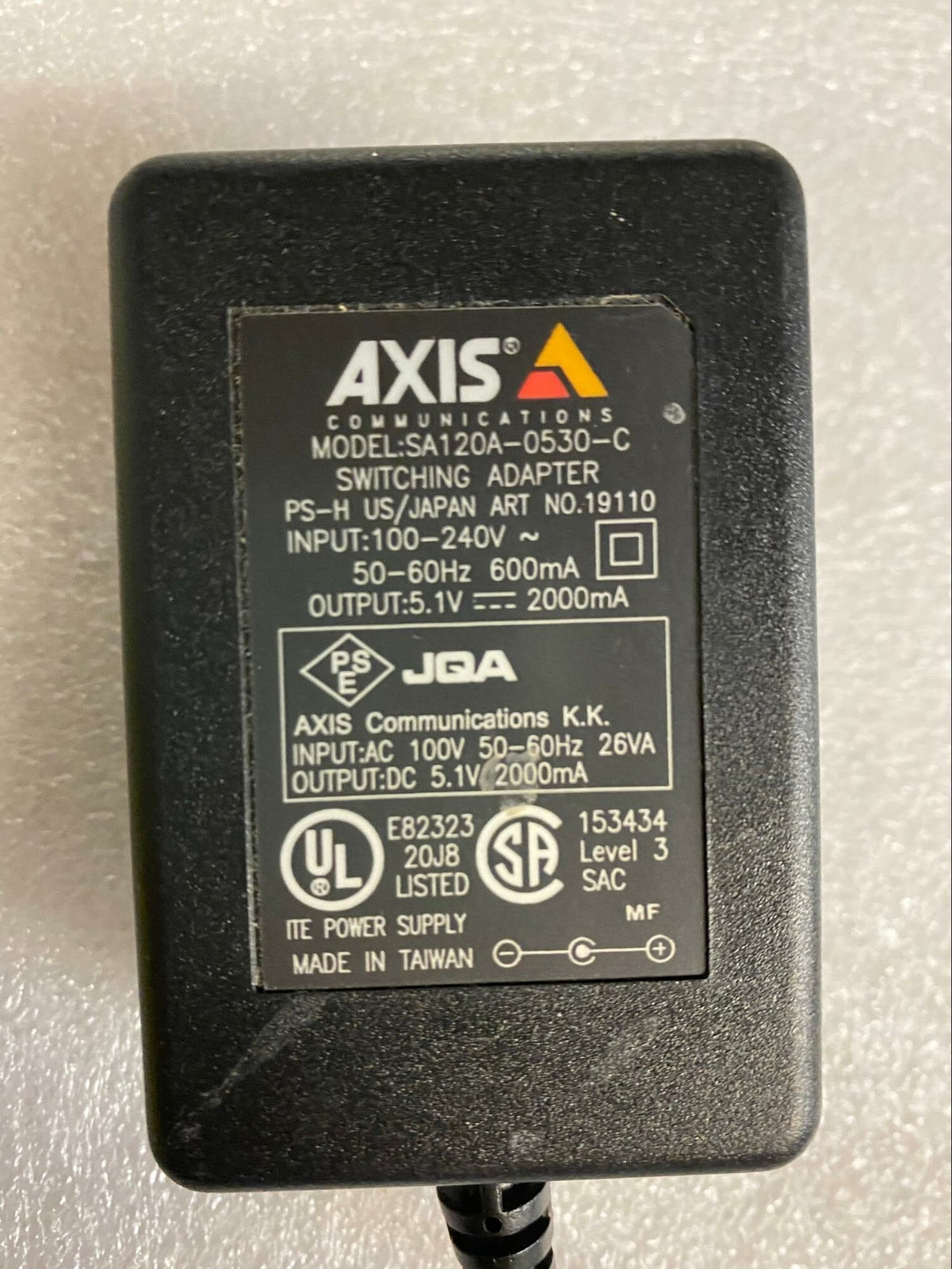 Axis SA120A-0530-C - 5.1V 2A Power Adapter | Alo Tech Solutions